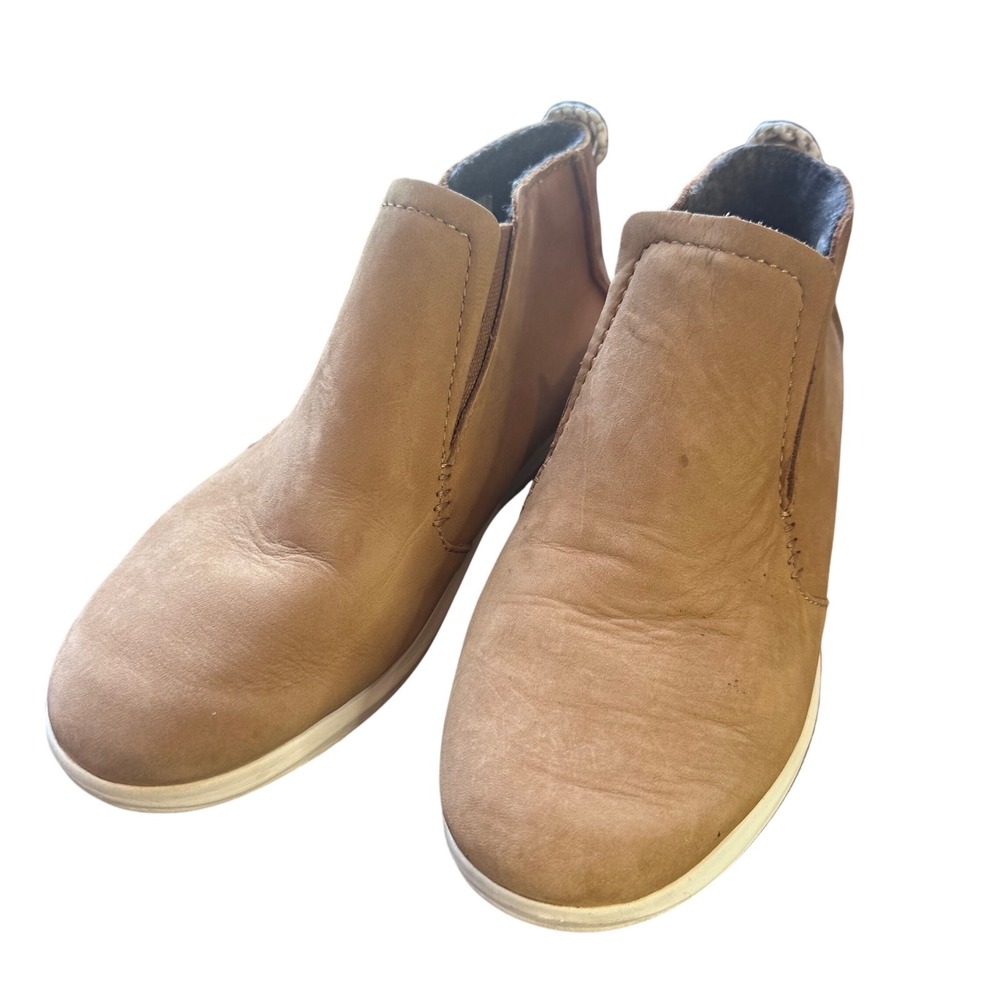 OluKai Hauliloa Manu Hope Brown Leather Ankle Boots Women US 7.5 EUR‎ 37.5
